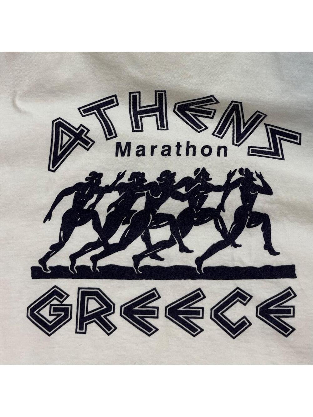 Vintage VTG Athens Marathon Long Sleeve T Shirt XXL Made in Greece Bambaki - Picture 2 of 7